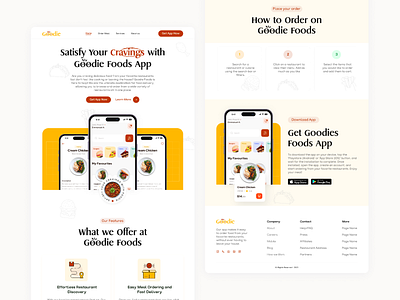 Goodiefoods Landing Page app branding illustration landingpage logo ui ux