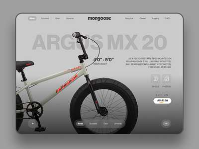 Desktop: Mongoose Bike Product Page app branding design illustration landingpage logo ui ux vector
