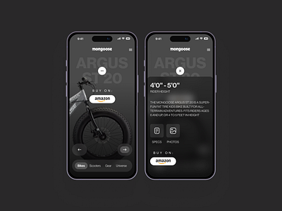 Mobile: Mongoose Bike Product Page