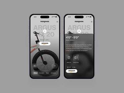 Mobile: Mongoose Bike Product Page app branding design illustration landingpage logo ui