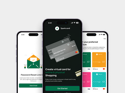 Virtual Card Mobile App Onboarding UI app design