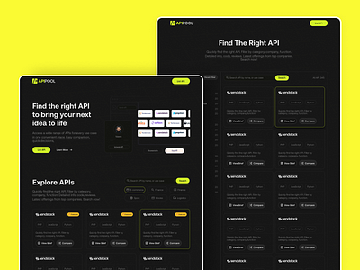 APIPOOL: Open Source API Market branding landingpage ui ux