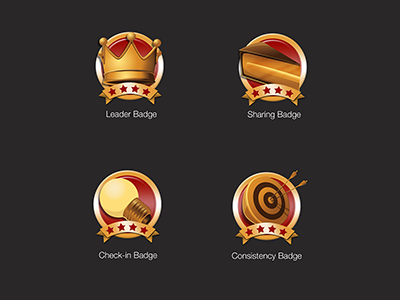 CM Badges app badge badges cake check in climbing consistency crown icons lamp leader sharing