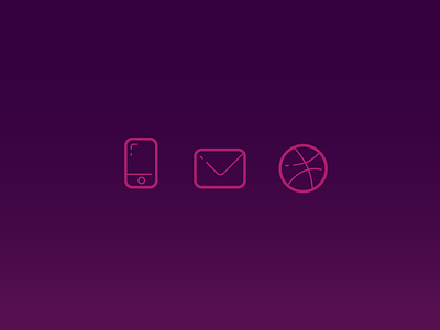 Contact Icons ball contact dribbble email envelope icon letter line mobile phone pink purple