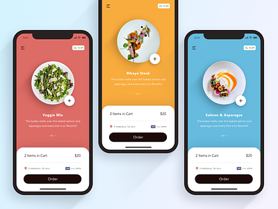 Food Delivery App add app cart delivery food gourmet gradient icon iphone x mobile app order shadow