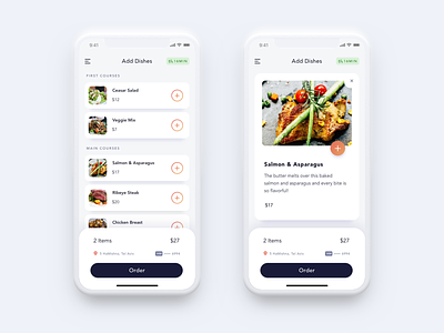 Food Delivery App #2 app delivery e-commerce food gradient hamburger icon list menu mobile mobile app shadow