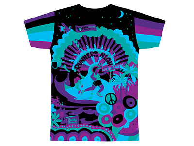 Runners High design psychadelic shirt vector