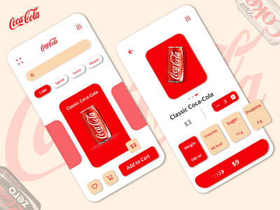 Coca-Cola online shop android coca cola drinks online shopping ui ux