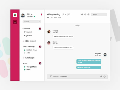 Slack redesign chat conversation messaging platform professional slack talk ui ux