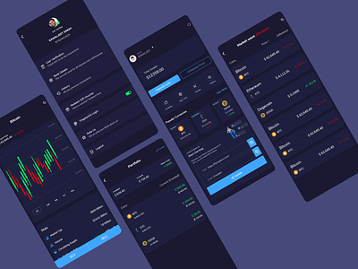 Cryptocurrency App adobexd bank buysell crypto cryptocurrencies dark ui ecommerce graphs online payments online trading stocks trading trading platform transactions ui ux
