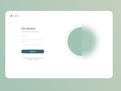 DailyUI 001 | Sign Up blurred dailyui green signup page webdesign