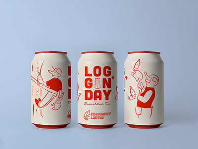 Loggin' Day Raspberry Leaf Tea Can Design branding can graphic design illustrator tea