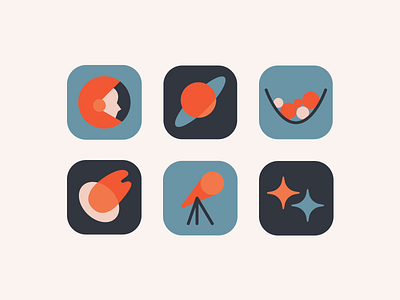 Space Icons astronaut design fire graphic design gravity icon icons illustration logo meteor moon space vector