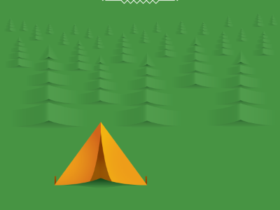 Night Camp camp simple tree vector