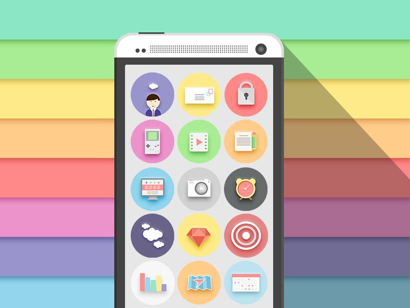 Freebie Flat Icon Set freebie flat icon set htc psd free vector