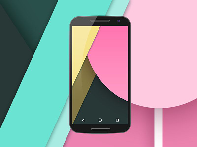 Nexus 6 flat mockup PSD android flat lollipop mockup nexus6 psd