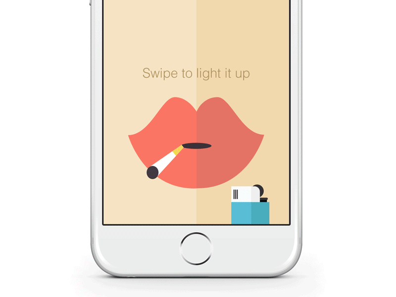 iPhone Unlock Screen animation cigarette ios iphone lighter lips lock unlock
