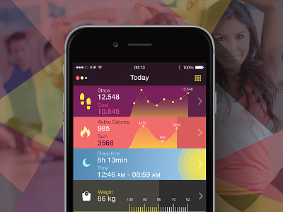 Activity Tracker App activity app color fitness ios iphone plates steps tracker