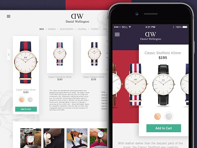 Watch Page danielwellington ecommerce ios iphone shopping watch wd website