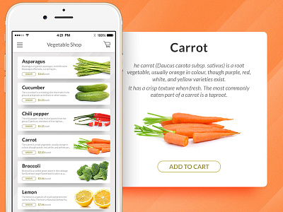 Vegetable Store app carrot ios iphone orange shop store vegetable