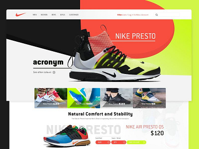 Nike Presto Web cart nike presto shoes sneakerhead sneakers uiux website weshop
