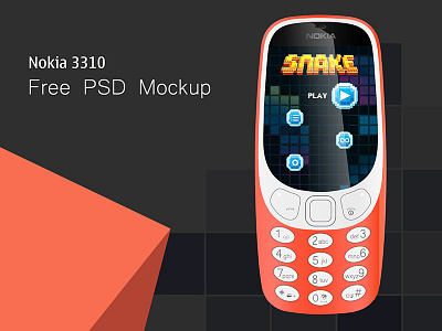 Nokia 3310 Psd Mockup freemockup freepsd mockup nokia nokia3310 phone psd snake snakegame