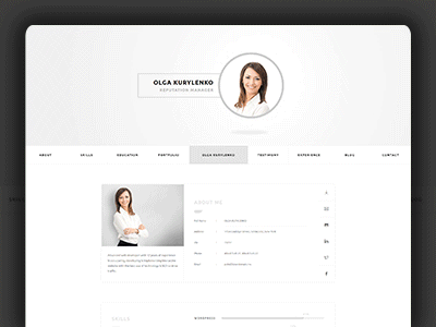 CVitae - Premium Responsive WordPress Resume by themecop on Dribbble