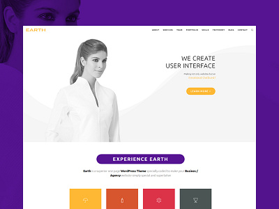 Earth Onepage Wordpress Theme agency business corporate creative modern one page parallax portfolio premium responsive single page wordpress