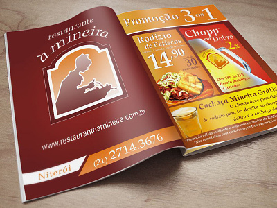 Restaurante À Mineira - Magazine Ad ad branding concept design editorial graphic magazine print style visual