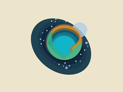 Planet flat galaxy illustration layer planet space stars