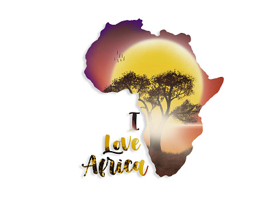 African Sunset african safari african sunset digital art ipad drawing photoshop wallpaper drawing