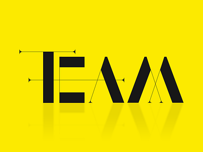 Lets Start as a team! illustration typography