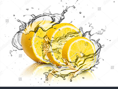 Water slash on orange slices