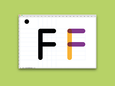 WIP 025 circle f lettering logo design process round type type design
