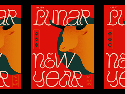 Happy Lunar New Year 2021 - Year of the Ox contemporary design hand drawn handlettering lettering ligaturecollective poster typeposter typography