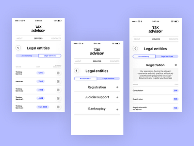 Tax Advisor Website (Mobile) adaptive figma iphone 5s lavender product design taxes ui user inteface ux website