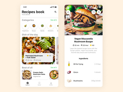 Food App — Recipes app cafe delivery food ios minimal product design recipe ui ux