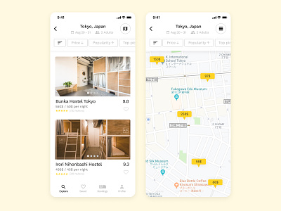 Booking app apartments app booking colors map minimalist mobile product design straightforward travel ui ux