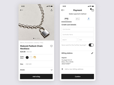 Jewerly Shop app jewellery jewelry payment product design shop ui ux