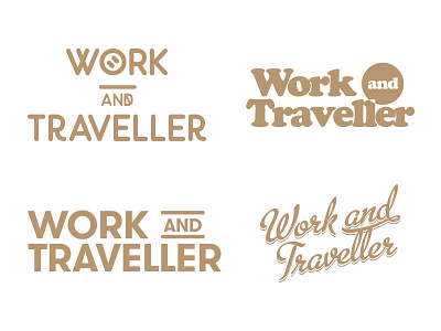Work and Traveller brand branding drafts identity logos tourism travel work