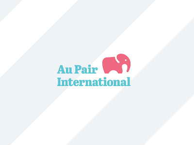 Au Pair International animal branding childcare elephant identity logo