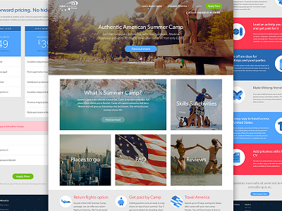 USA Summer Camp Website business camp design homepage landing page summer camp ui ux web app web design website