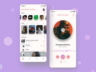 Music Streaming App UI Design Concept app app design design illustraion mobile mobile app music music app music player streaming app ui ui design uidesign web design webdesign website design