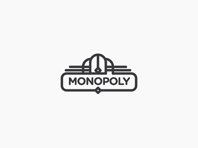 Monopoly art deco board game flat game logo monopoly stroke
