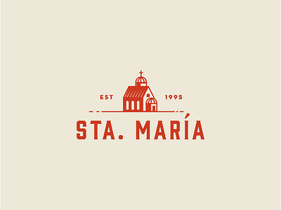 Santa María animal church country emblem farm logo