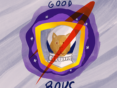 Space Good Boys apple pencil astronaut dog doggo illustration procreate space spaceman spaceship