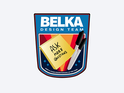 Belka Design Team Space Patch astronaut design team illustration nasa patch post it postit sharpie space spaceman spaceship sticker