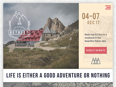 Homepage for Venture Retreat