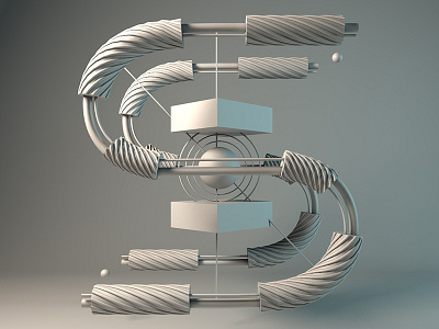 Letter S 36 3d days of symmetry type typo typography