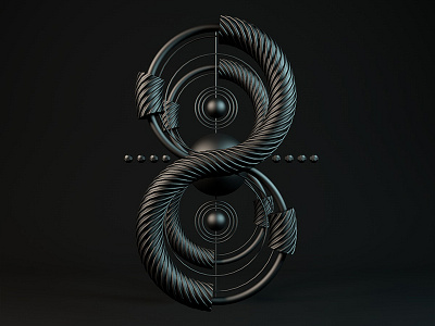 Number 8 36 3d days numbers of symmetry type typo typography